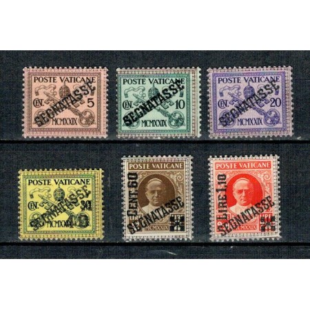 Vatican 1931 - Porto, supratipar, serie nestampilata cu sarniere Vatican 1931 - Porto, supratipar, serie nestampilata cu sarniere