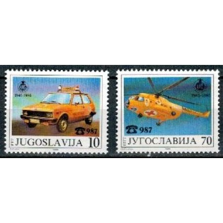 Iugoslavia 1986 - Avion, elicopter, serie neuzata Iugoslavia 1986 - Avion, elicopter, serie neuzata