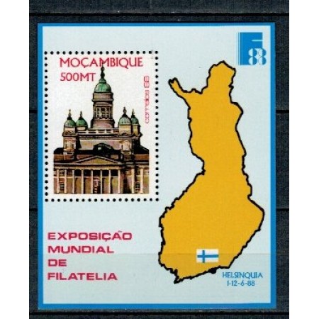 Mozambic 1988 - Expo filatelie, colita neuzata Mozambic 1988 - Expo filatelie, colita neuzata