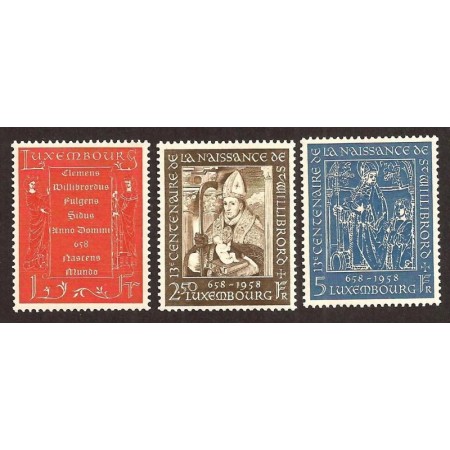 Luxemburg 1958 - Sfântul Willibrord, serie neuzata Luxemburg 1958 - Sfântul Willibrord, serie neuzata