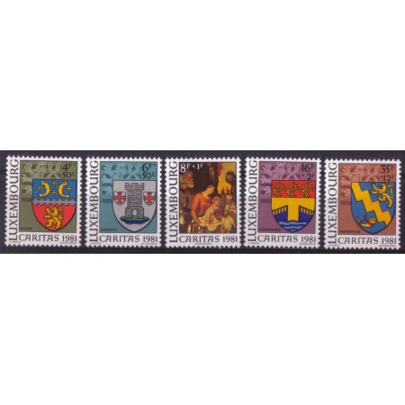 Luxemburg 1981 - Craciun, Caritas, steme, serie neuzata Luxemburg 1981 - Craciun, Caritas, steme, serie neuzata