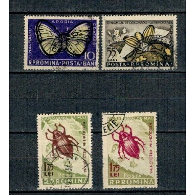 1956 - Insecte daunatoare, serie stampilata