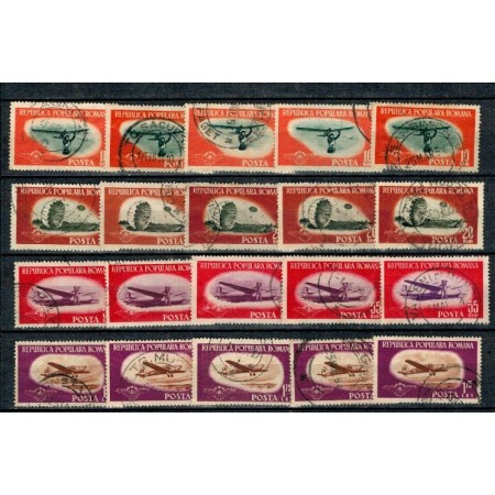 Romania 1953 - Aviatia sportiva, lot 5 serii stampilate