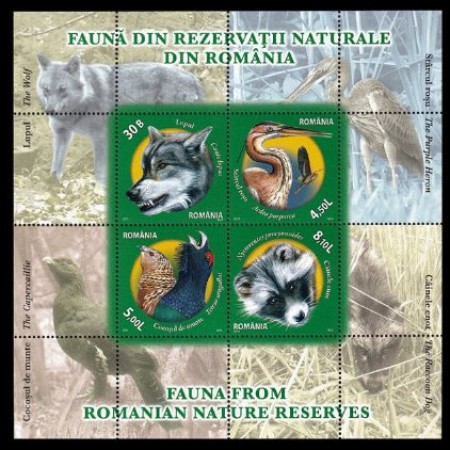 2011 - Fauna din rezervații, animale, bloc neuzat