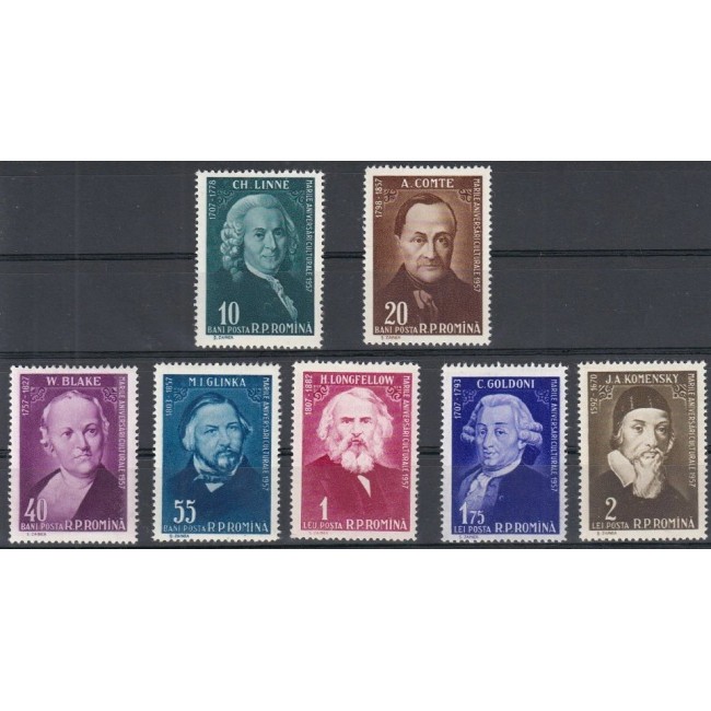 1958 - Aniversari culturale, serie neuzata