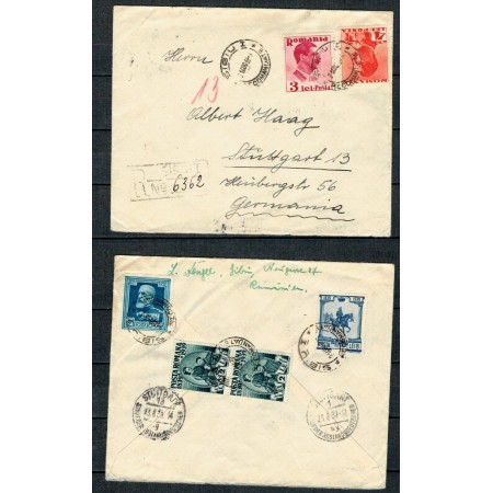 1939 - Plic circulat recomandat Sibiu-Stuttgart 1939 - Plic circulat recomandat Sibiu-Stuttgart