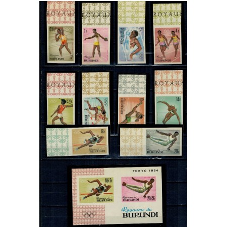 Burundi 1964 - Jocurile Olimpice, serie ndt + colita ndt neuzata Burundi 1964 - Jocurile Olimpice, serie ndt + colita ndt neuzata