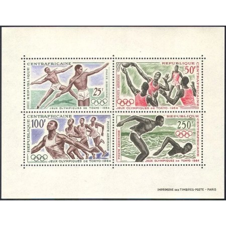 Centrafricaine Republic 1964 - Jocurile Olimpice, bloc neuzat Centrafricaine Republic 1964 - Jocurile Olimpice, bloc neuzat