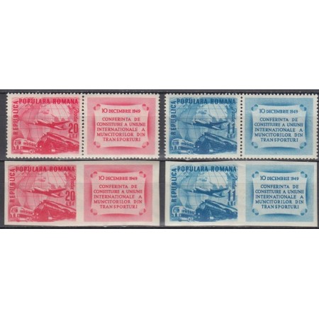1949 - Conferinta transporturi, serie dantelata si nedantelata neuzata