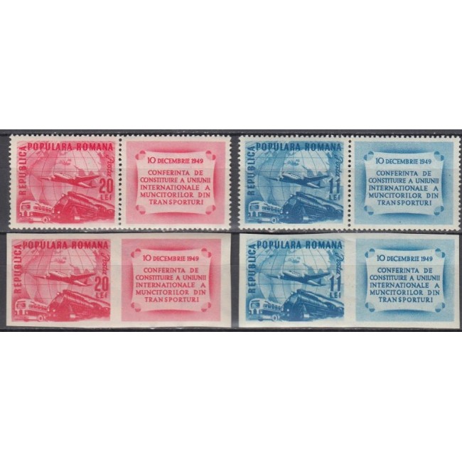 1949 - Conferinta transporturi, serie dantelata si nedantelata neuzata