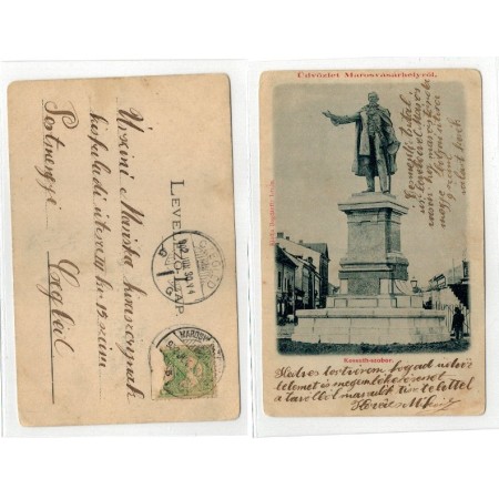 Targu Mures 1902 - Statuia Kossuth, ilustrata circulata