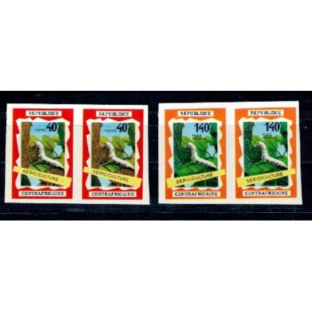 Centrafricaine Republic 1970 - Sericicultura, Mi211-212 perechi  Centrafricaine Republic 1970 - Sericicultura, Mi211-212 perechi