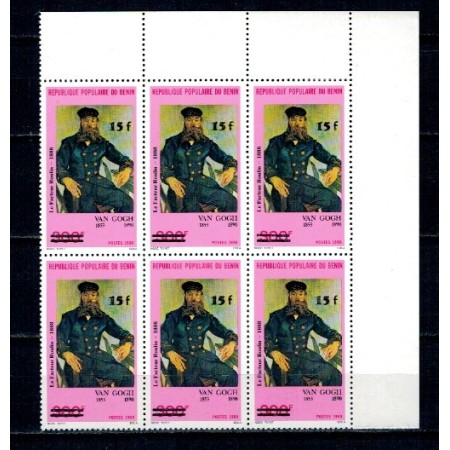 Benin 1984 - Van Gogh, supratipar, bloc de 6 neuzat