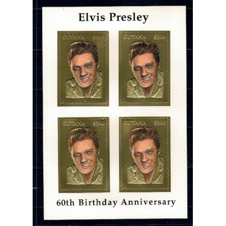 Guyana 1994 - Elvis, gold,  Mi 4526 KLB ndt neuzat Guyana 1994 - Elvis, gold,  Mi 4526 KLB ndt neuzat