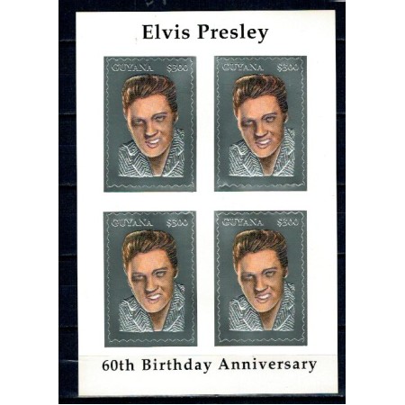 Guyana 1994 - Elvis, silber,  Mi 4528 I KLB neuzat Guyana 1994 - Elvis, silber,  Mi 4528 I KLB neuzat