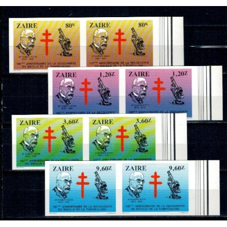 Zaire 1983 - Robert Koch, medicina, serie perechi ndt neuzate Zaire 1983 - Robert Koch, medicina, serie perechi ndt neuzate