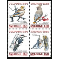 Suedia 1984 - Craciun, pasari, serie neuzata