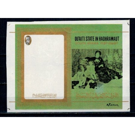 QUAITI STATE IN HADHRAMAUT 1967 - picturi Renoir, colita EROARE