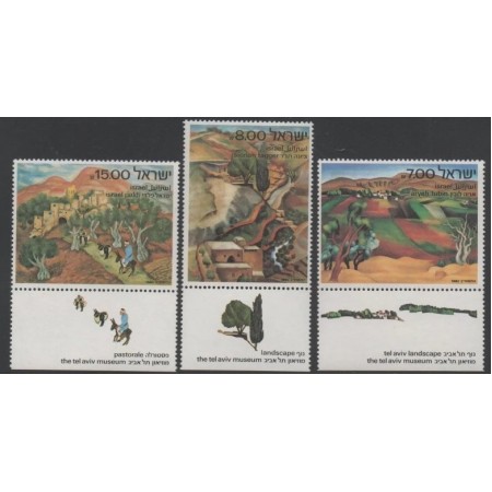 Israel 1982 - Picturi, peisaje, arta, serie neuzata cu tab