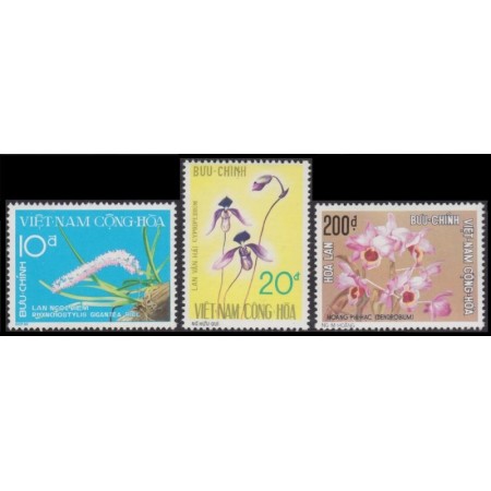 Vietnam Sud 1974 - Flori, orhidee, serie neuzata Vietnam Sud 1974 - Flori, orhidee, serie neuzata