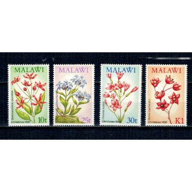 Malawi 1987 - Craciun, flori, serie neuzata