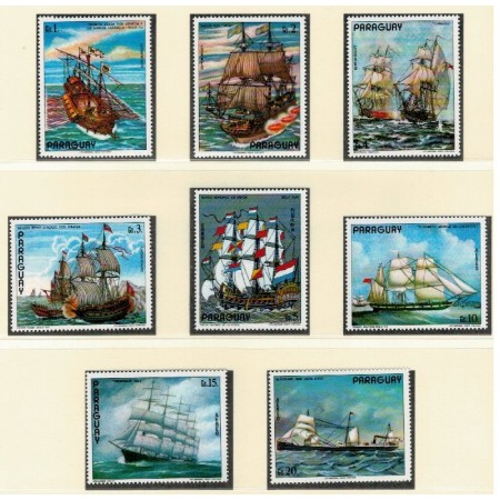 Paraguay 1976 - Picturi cu vapoare, serie neuzata