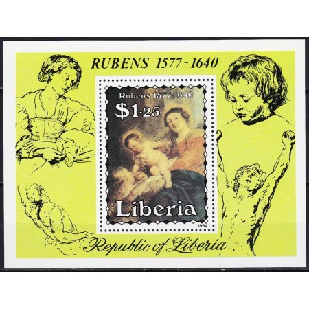Liberia 1984 - Picturi, Rubens, arta, colita neuzata Liberia 1984 - Picturi, Rubens, arta, colita neuzata