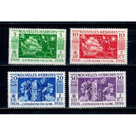 New Hebrides (Fr.) 1956 - Motive locale, vapoare, serie neuzata New Hebrides (Fr.) 1956 - Motive locale, vapoare, serie neuzata