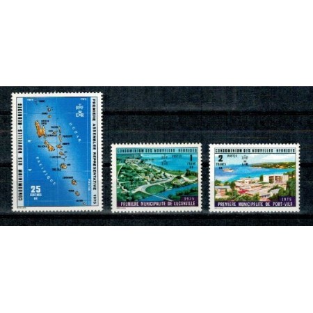 New Hebrides Fr 1976 - Recensamantul, harta, serie neuzata