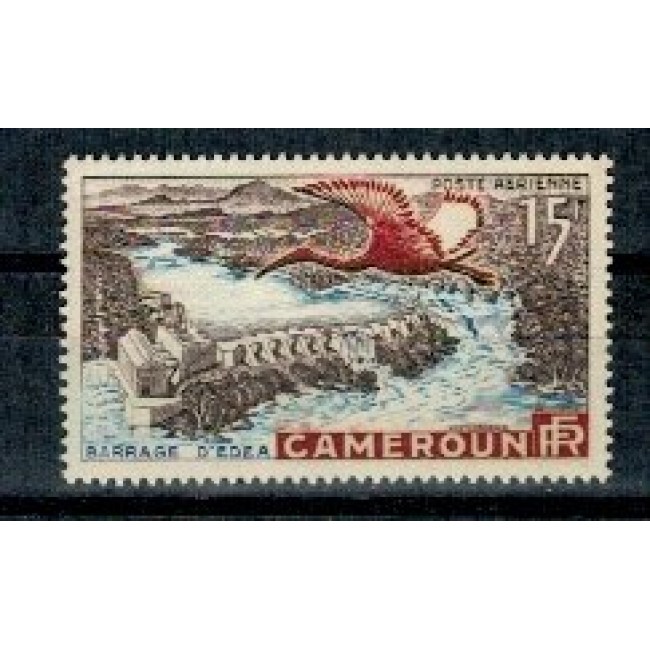 Cameroun 1953 - Barajul Edea, ibis, neuzat Cameroun 1953 - Barajul Edea, ibis, neuzat
