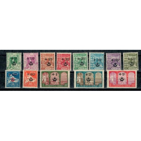 Algeria 1927 - Pentru raniti, supratipar, serie neuzata Algeria 1927 - Pentru raniti, supratipar, serie neuzata