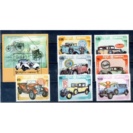 Cambodge 1984 - Masini de epoca, serie+colita neuzata