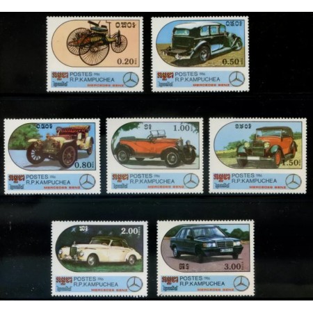 Cambodge 1986 - Masini de epoca, Mercedes, serie neuzata