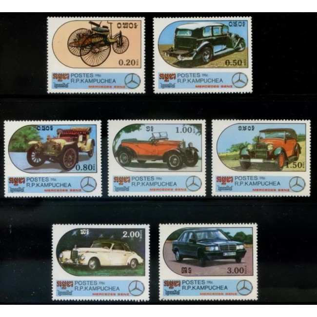 Cambodge 1986 - Masini de epoca, Mercedes, serie neuzata
