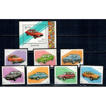 Laos 1987 - Masini, autovehicule, serie+colita neuzata