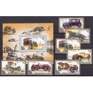 Mongolia 1986 - Masini de epoca, serie+colita neuzata