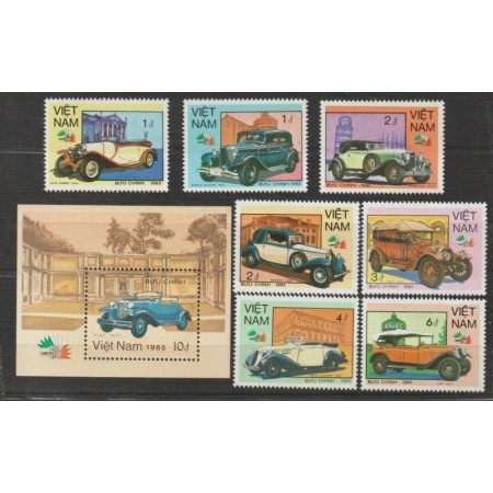 Vietnam 1985 - Masini de epoca, serie+colita neuzata