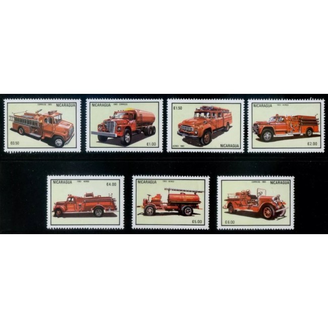 Nicaragua 1983 - Masini de pompieri, serie neuzata