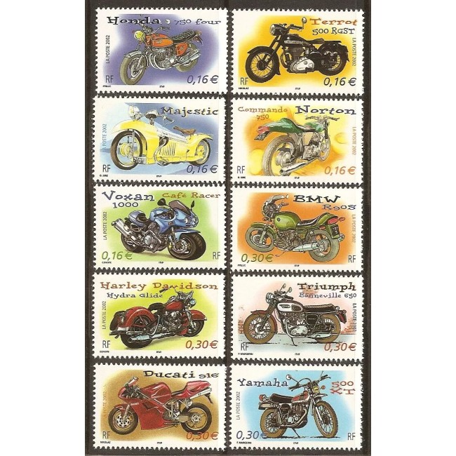 Franta 2002 - Motociclete, serie neuzata