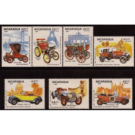 Nicaragua 1984 - Masini clasice, serie neuzata