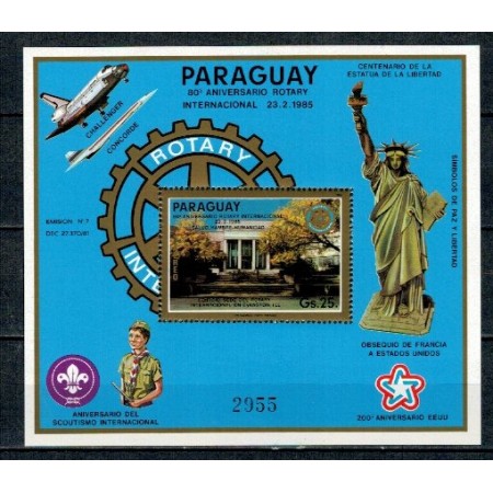Paraguay 1985 - Rotary, colita neuzata Paraguay 1985 - Rotary, colita neuzata