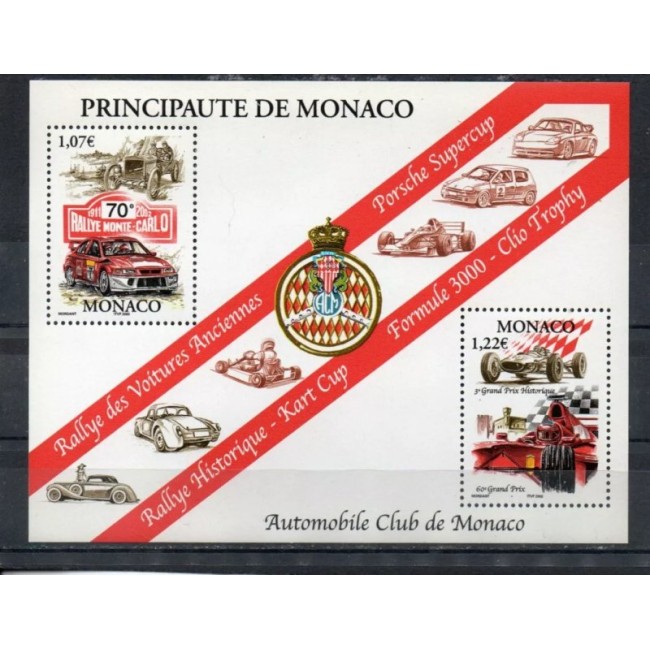 Monaco 2002 - Masini de curse, bloc neuzat