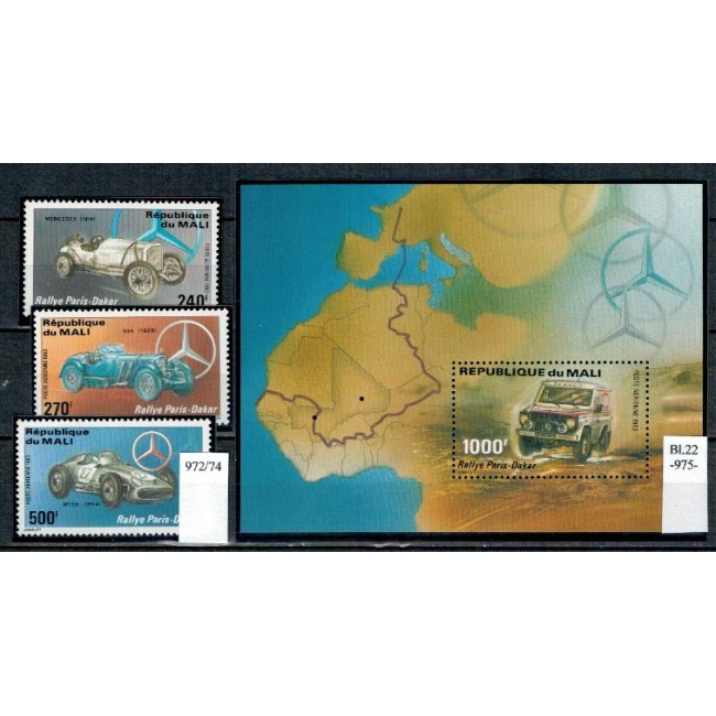 Mali 1983 - Raliul Paris-Dakar, serie+colita neuzata