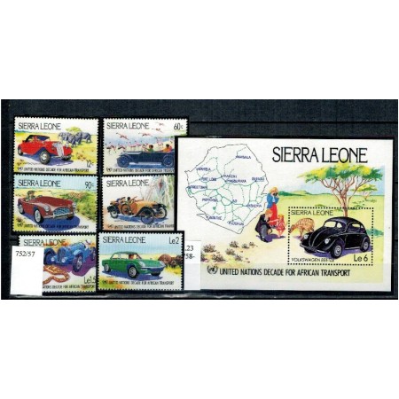 Sierra Leone 1984 - Masini de epoca, serie+colita neuzata