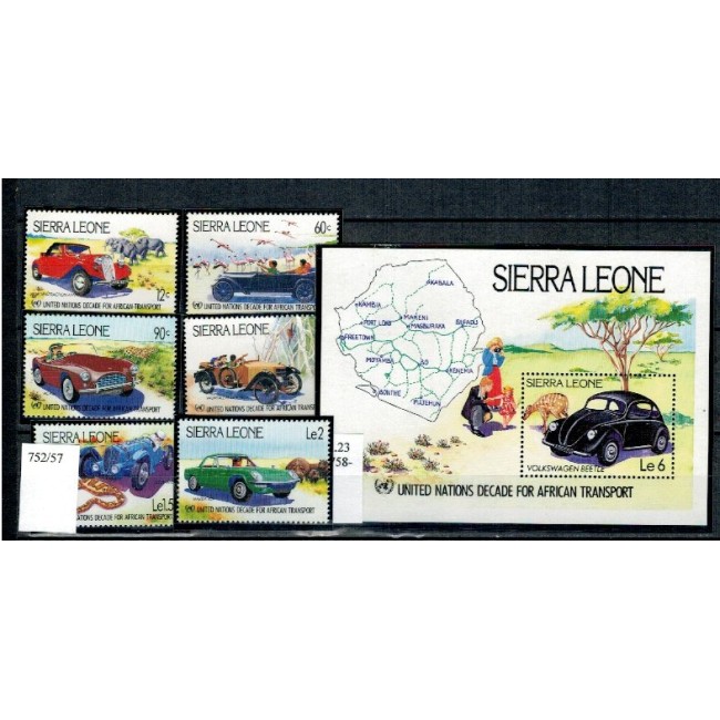 Sierra Leone 1984 - Masini de epoca, serie+colita neuzata
