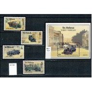 St. Helena 1989 - Masini de epoca, serie+colita neuzata