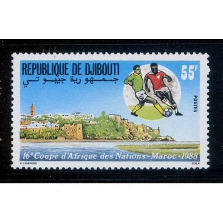 Djibouti 1988 - Fotbal, Cupa Africii, neuzat Djibouti 1988 - Fotbal, Cupa Africii, neuzat