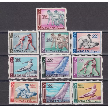 Ajman 1965 - Jocurile Olimpice, sport, serie neuzata