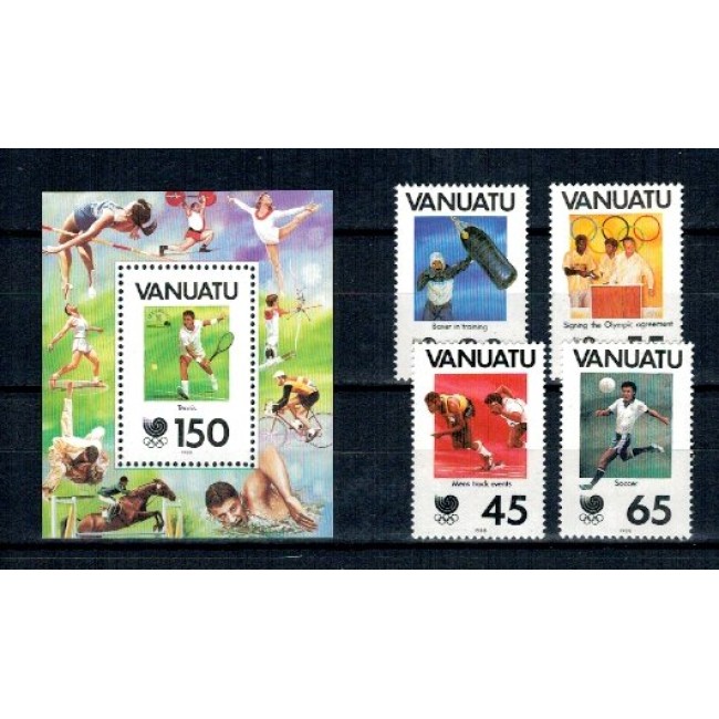 Vanuatu 1988 - Jocurile Olimpice, sport, serie+colita neuzata