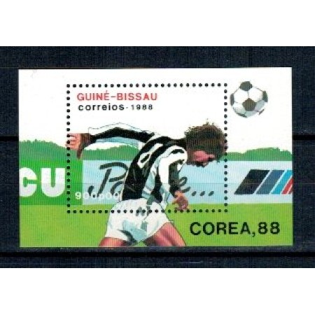 Guinea Bissau 1988 - Jocurile Olimpice, fotbal, colita neuzata Guinea Bissau 1988 - Jocurile Olimpice, fotbal, colita neuzata
